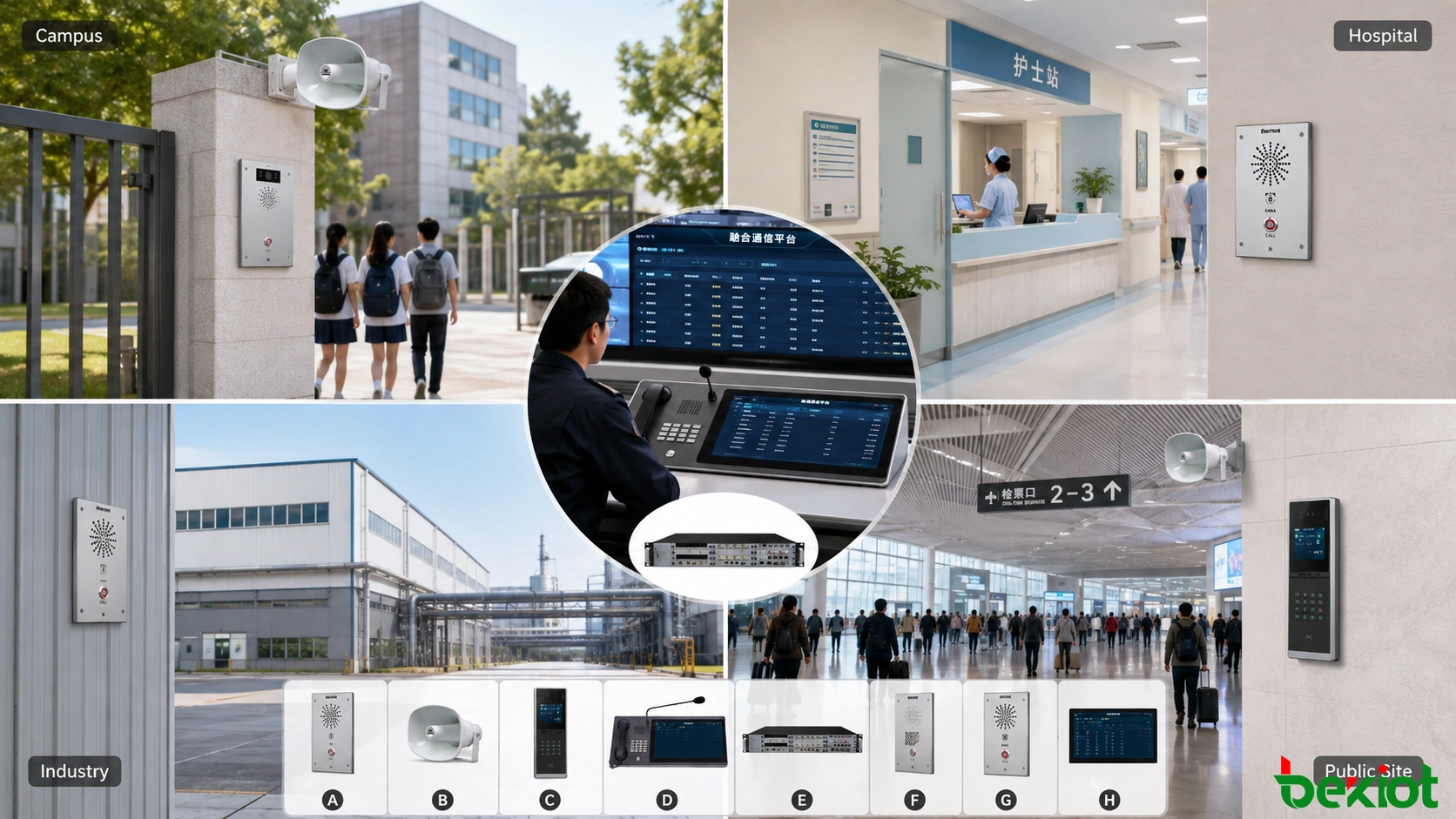 广播可视对讲系统在学校、医院、工业设施、园区、交通场所和公共区域中的应用
